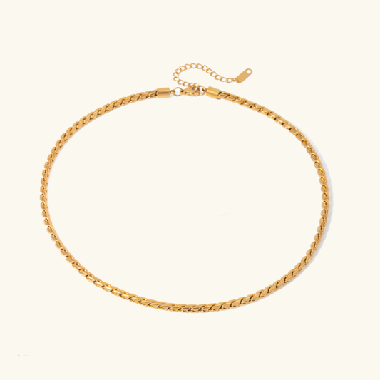 Gold Necklace for Women - 18k Gold-Plated Stainless Steel Round Link Chain - Hypoallergenic and Lightweight 0