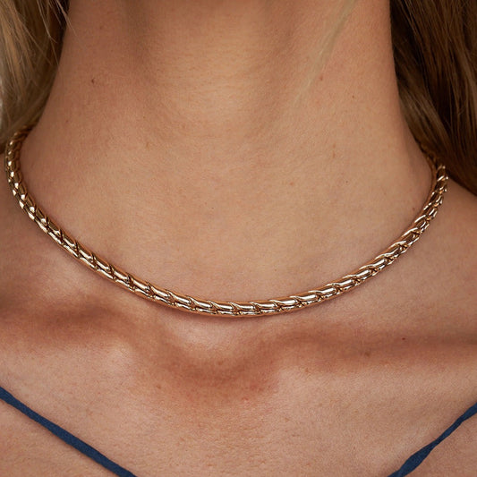 Gold Necklace for Women - 18k Gold-Plated Stainless Steel Round Link Chain - Hypoallergenic and Lightweight 1