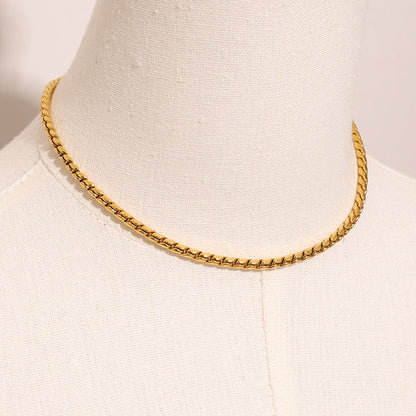 Gold Necklace for Women - 18k Gold-Plated Stainless Steel Round Link Chain - Hypoallergenic and Lightweight 4