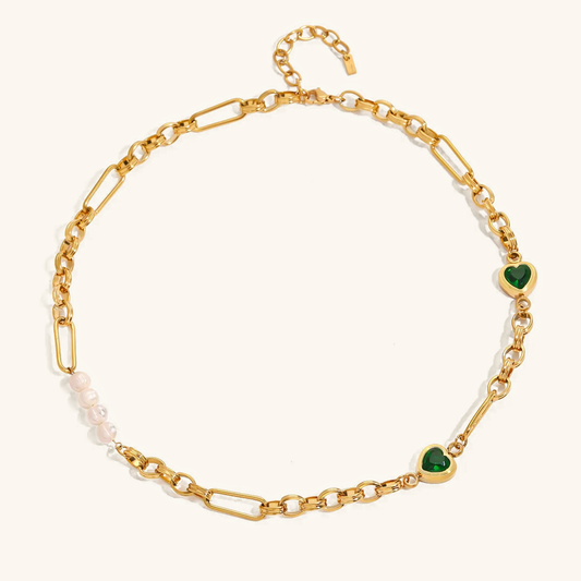 Gold Pearl Necklace & Bracelet Set – Hypoallergenic, Waterproof, Eco-Friendly Jewelry for Women 0