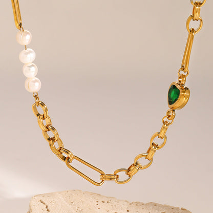 Gold Pearl Necklace & Bracelet Set – Hypoallergenic, Waterproof, Eco-Friendly Jewelry for Women 2