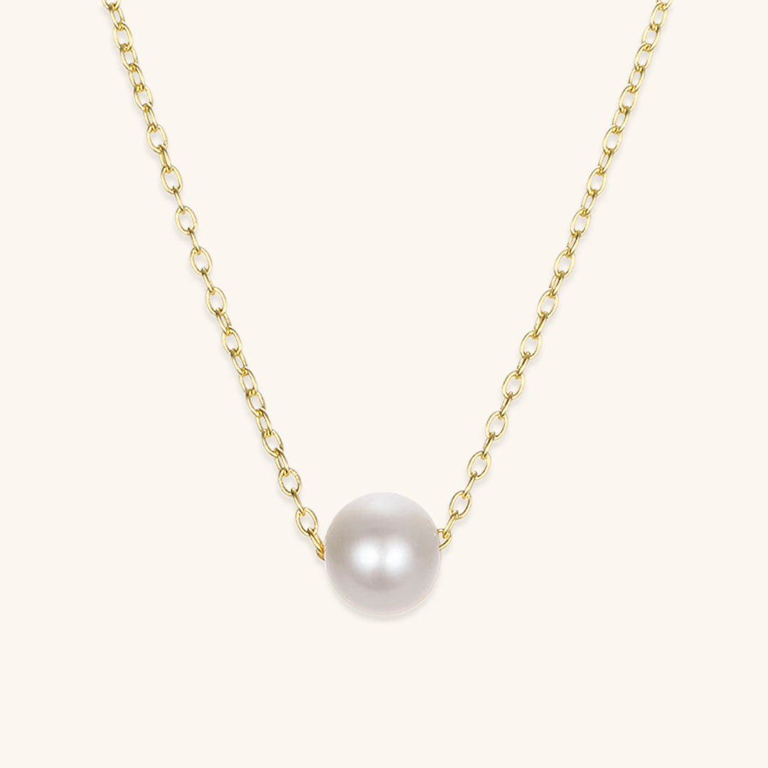 Gold Pearl Necklace for Women – 18k Gold-Plated Brass with Freshwater Pearls, Adjustable Length 17-20 Inches 0