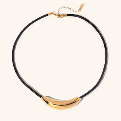 Gold Pendant Necklace for Women – Minimalist 18k Gold Chain with Slim Black Cord, Waterproof and Hypoallergenic 0