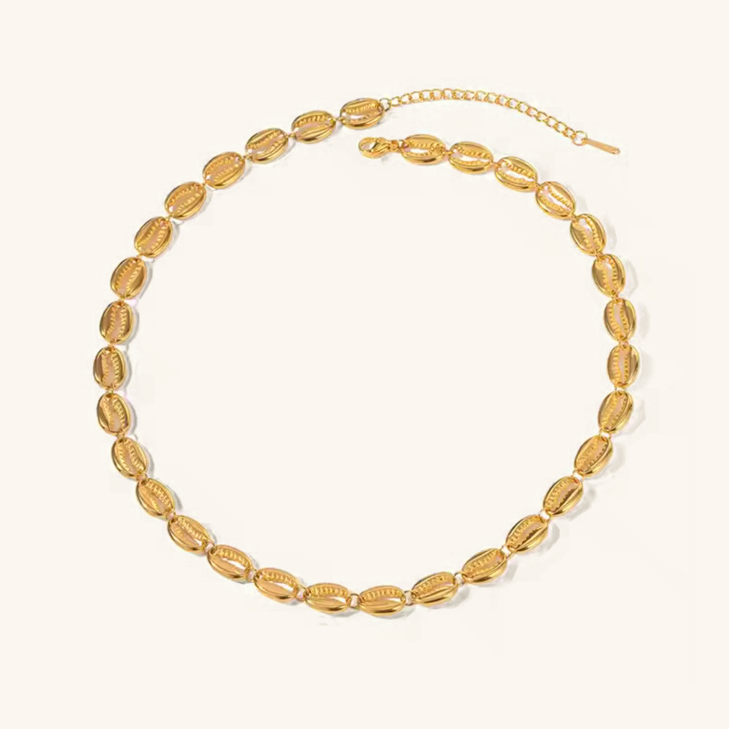 Gold Seashell Necklace for Women – 18k Gold-Plated, Waterproof, Hypoallergenic, 16-Inch Adjustable Chain 0