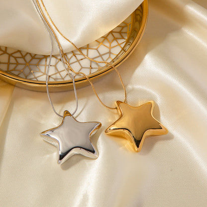 Gold Star Pendant Necklace for Women – Hypoallergenic Stainless Steel with 18K Gold Plating, Adjustable 16-Inch Chain 2