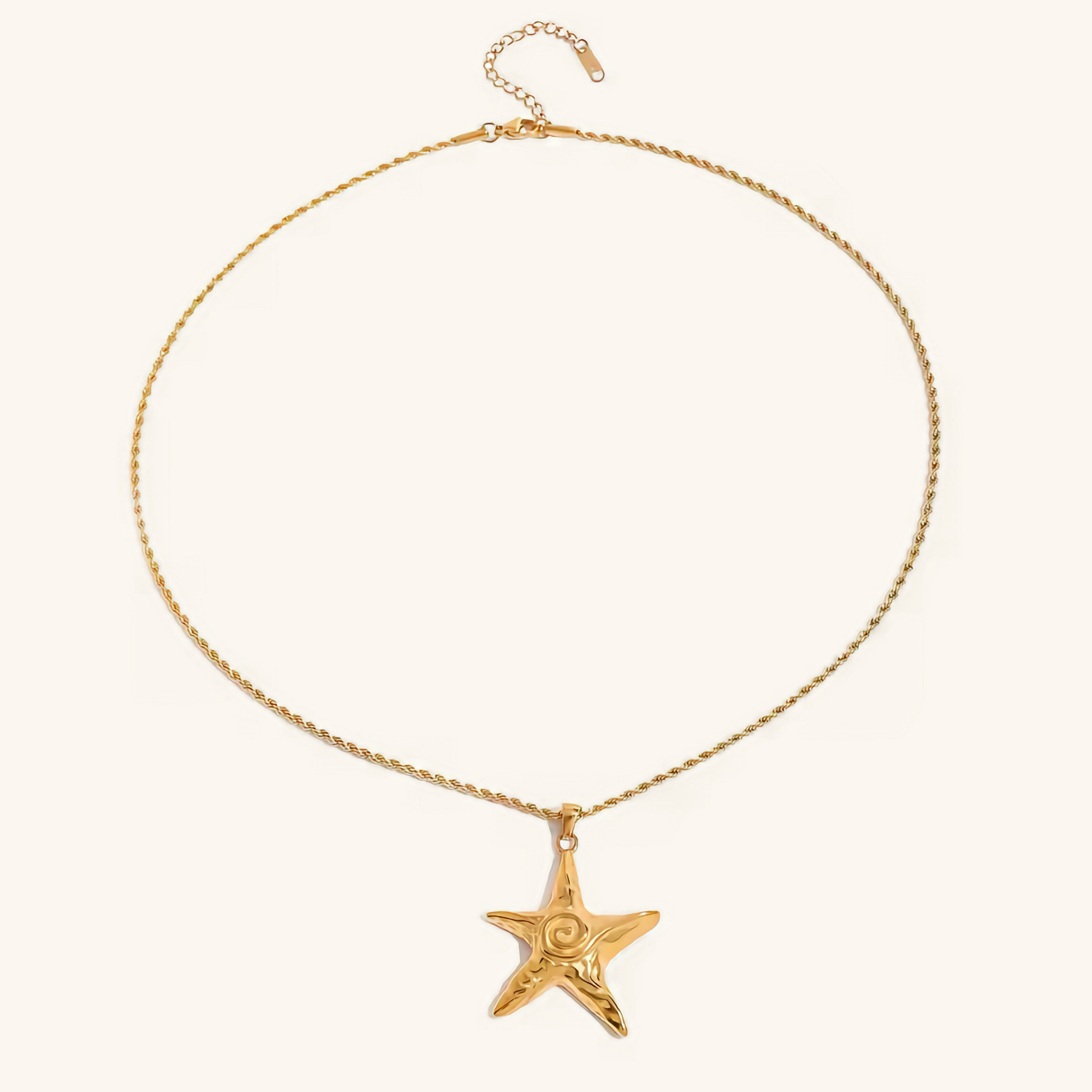 Gold Starfish Necklace for Women – Elegant 18k Gold Plated Pendant on Waterproof Chain, Hypoallergenic and Lightweight 0