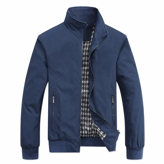 Men's Zip Bomber Jacket – front view | Hensley London