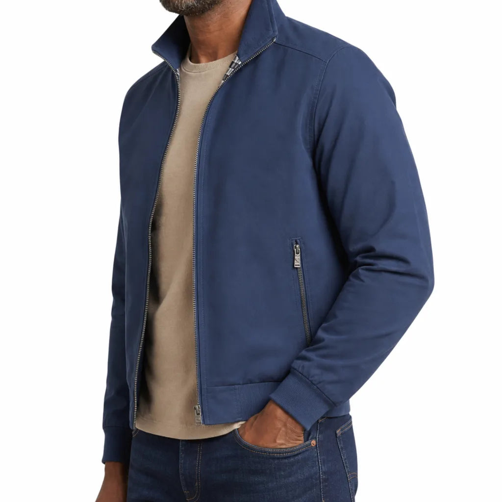 Men's Zip Bomber Jacket – product view | Hensley London