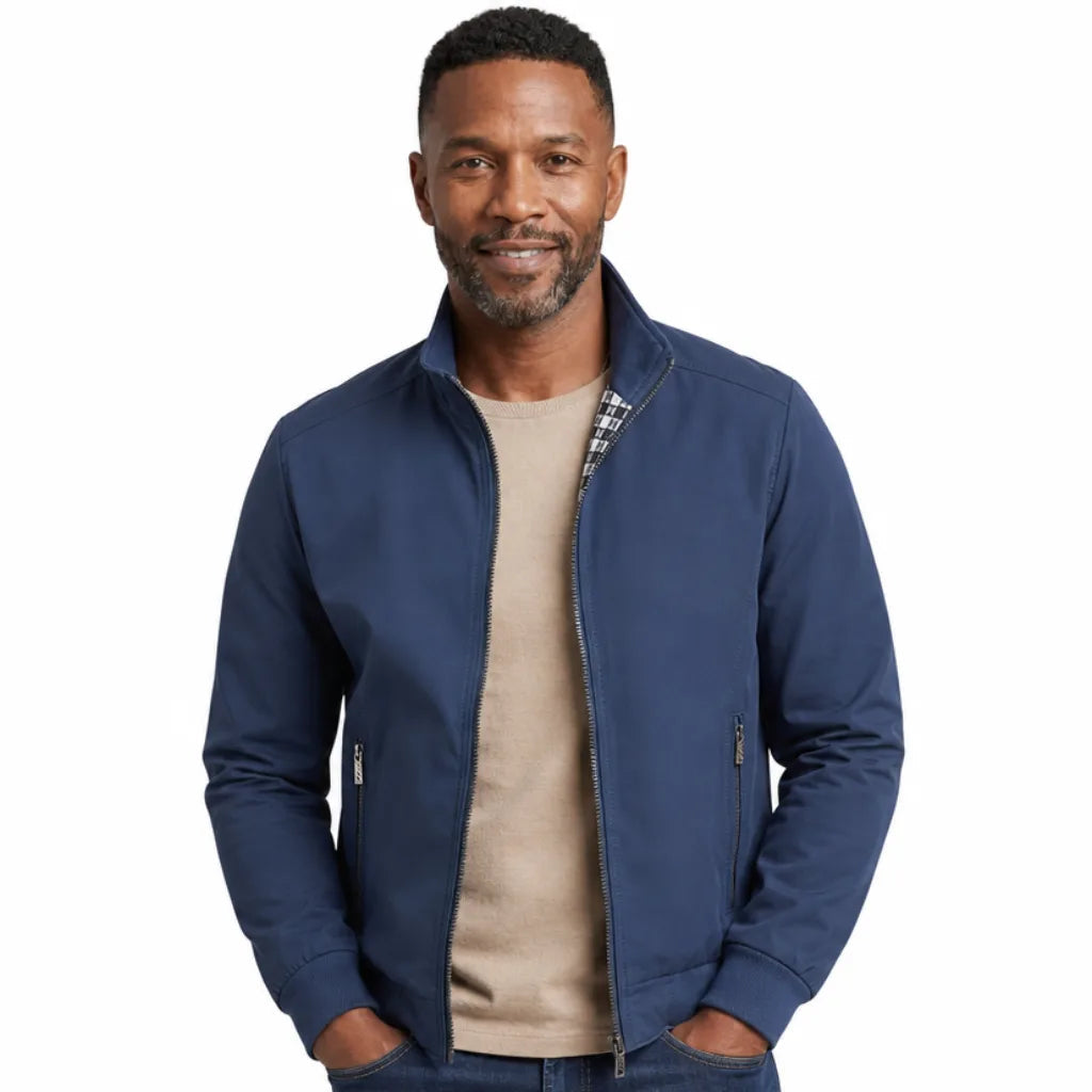 Men's Zip Bomber Jacket – lining detail | Hensley London