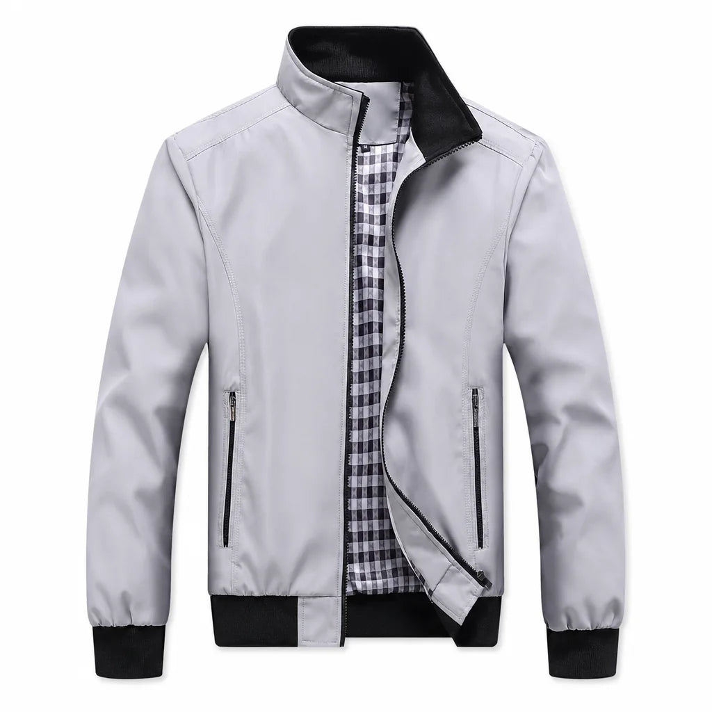 Men's Zip Bomber Jacket – back view | Hensley London
