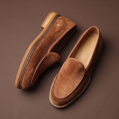 Men's Woven Contrast-Trim Loafers – product view | Hensley London