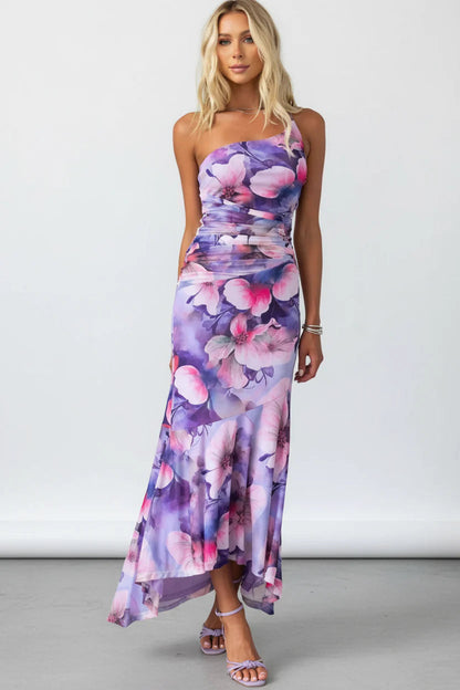 Women's Floral Midi Dress Elegant Soft Fabric for Summer Events - 1