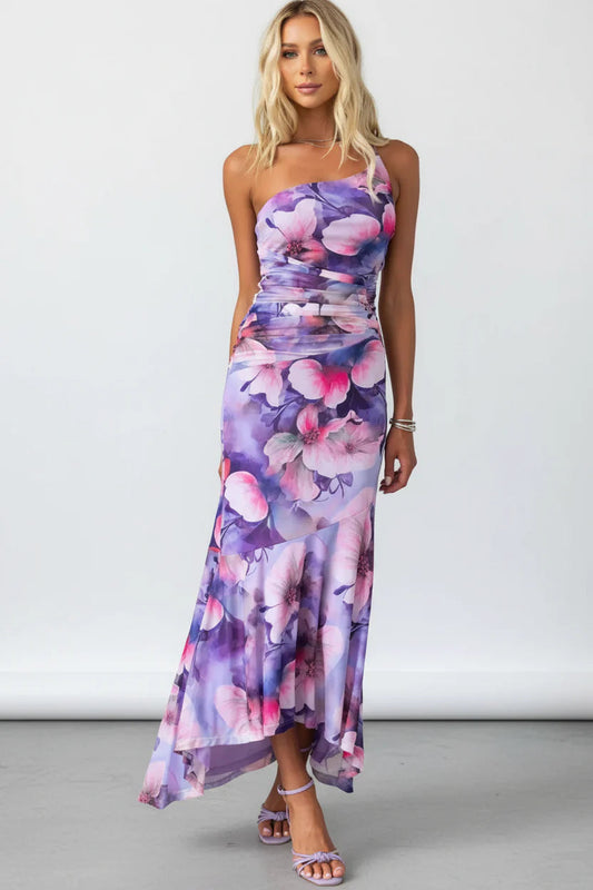 Women's Floral Midi Dress Elegant Soft Fabric for Summer Events - 1