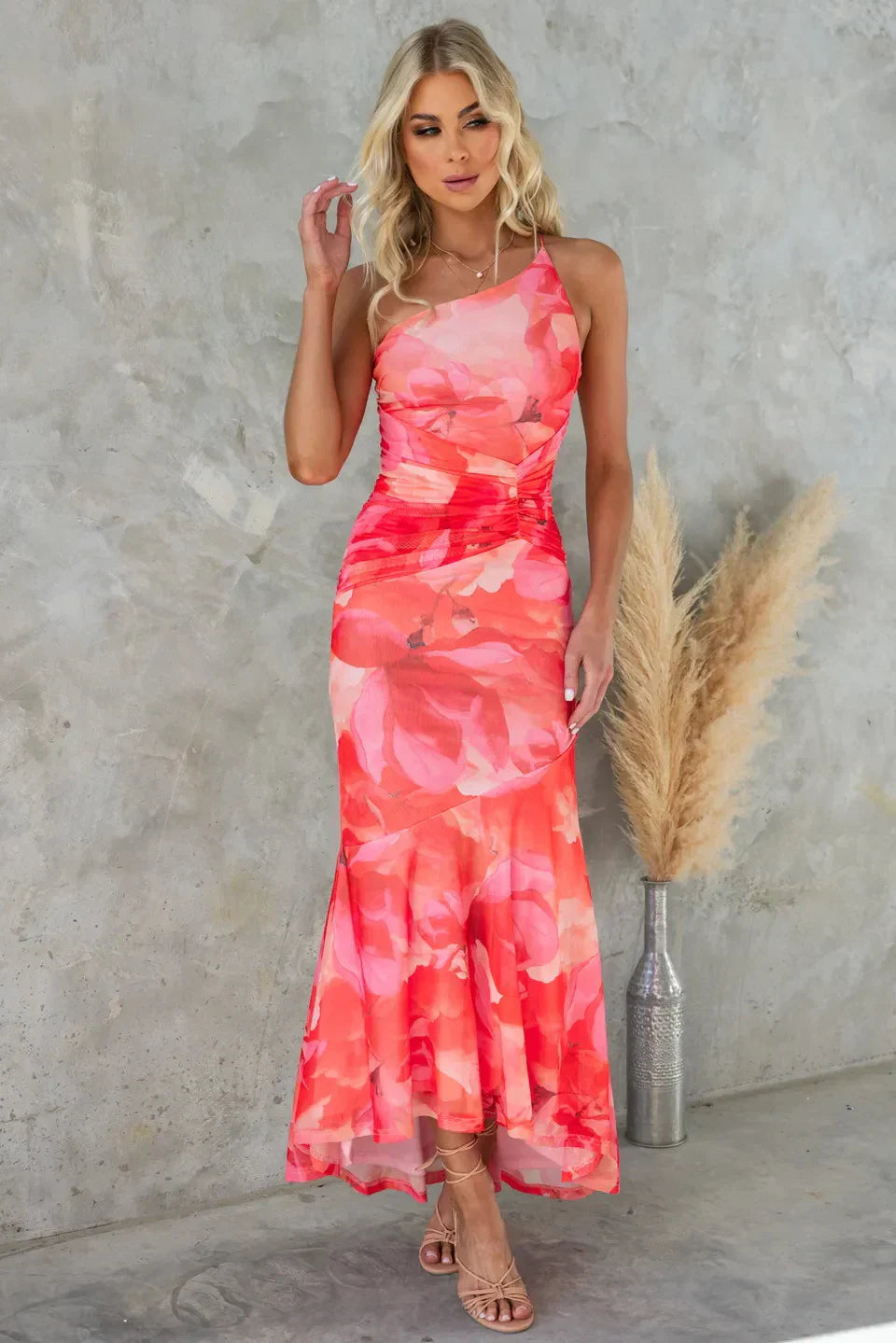 Women's Floral Midi Dress Elegant Soft Fabric for Summer Events - 3