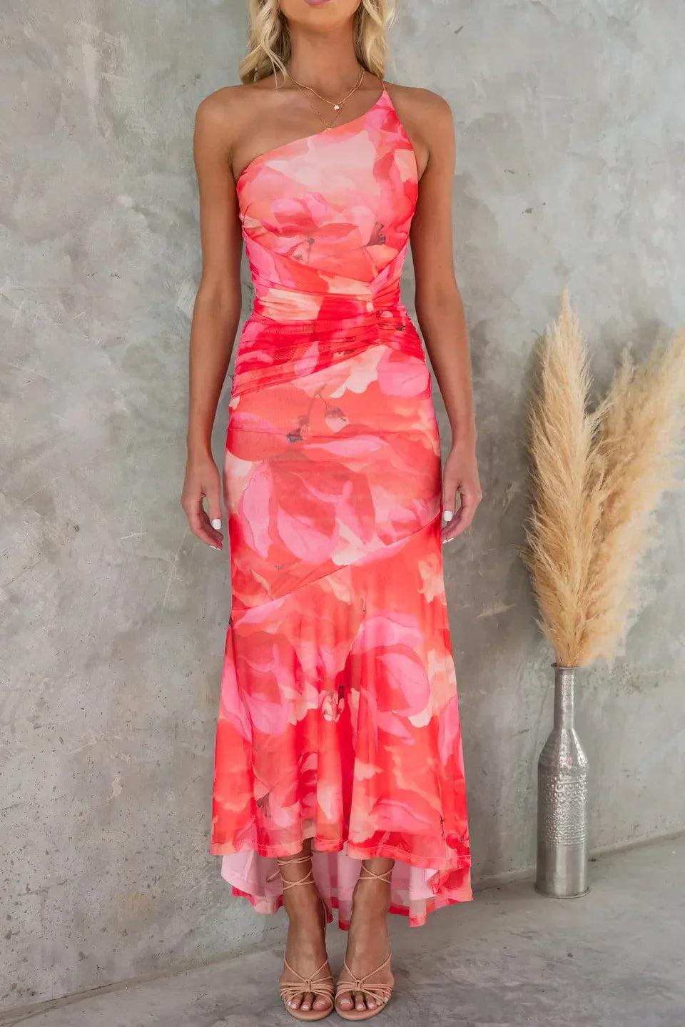 Women's Floral Midi Dress Elegant Soft Fabric for Summer Events - 5