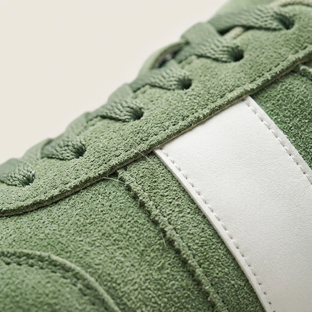 Men's Suede Low-Top Court Sneakers in Black – side view | Hensley London