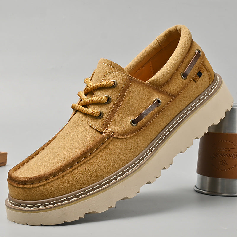 Men's Genuine Leather Lace-Up Dress Shoes in Brown – front view | Hensley London