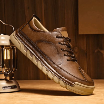 Men's Faux Leather Low-Top Trainers