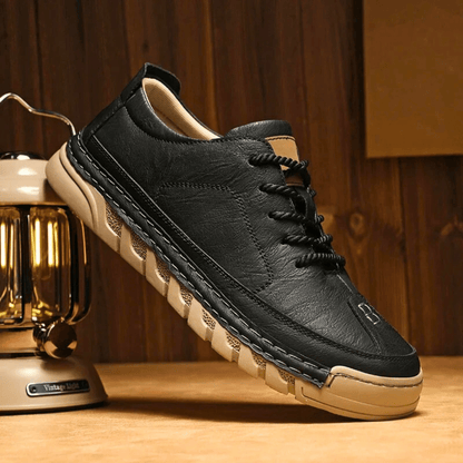 Men's Faux Leather Low-Top Trainers