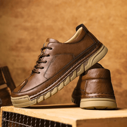 Men's Faux Leather Low-Top Trainers