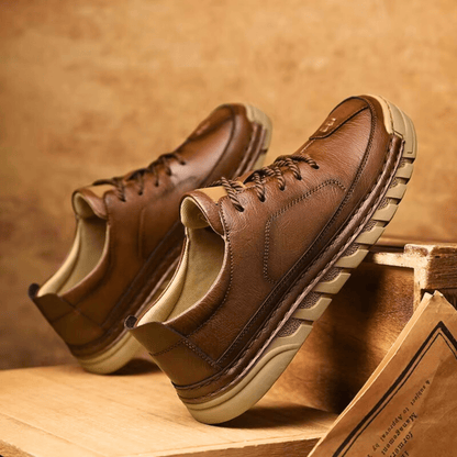 Men's Faux Leather Low-Top Trainers