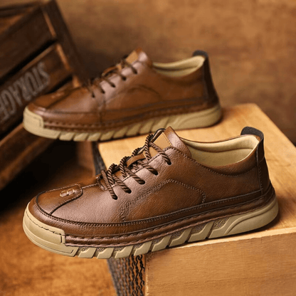 Men's Faux Leather Low-Top Trainers