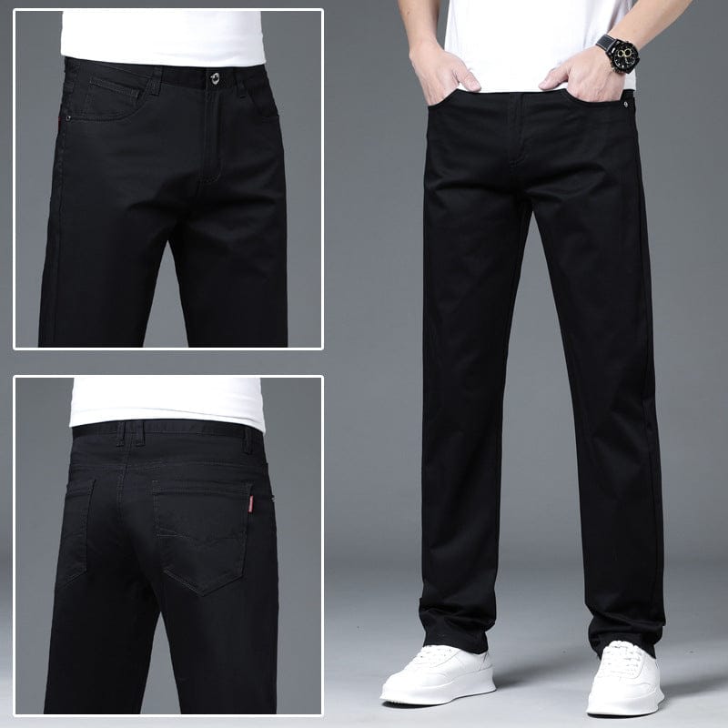 Men's Cotton Slim Straight Chinos – product view | Hensley London