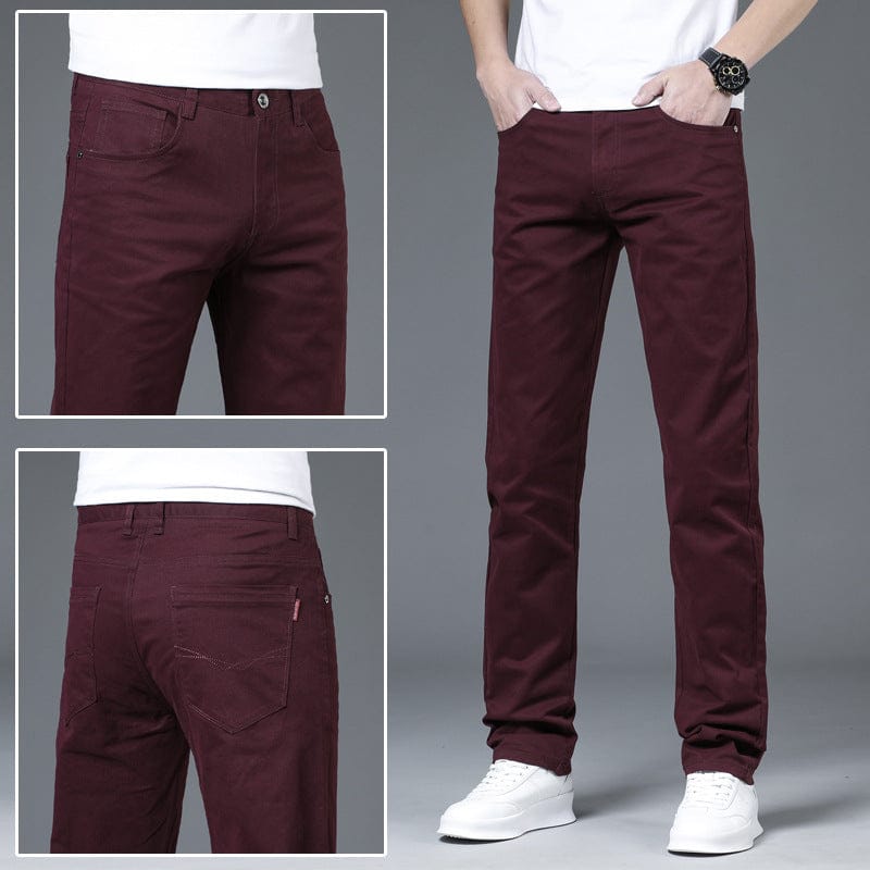 Men's Cotton Slim Straight Chinos – product view | Hensley London
