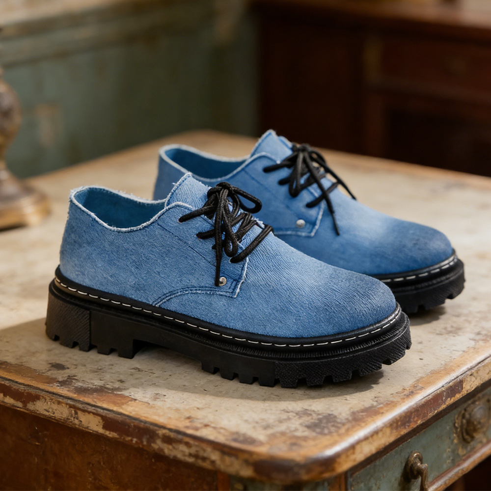 Men's Premium Denim Lace-Up Shoes – colour option | Hensley London