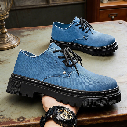 Men's Premium Denim Lace-Up Shoes – colour option | Hensley London