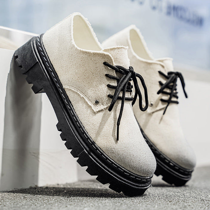 Men's Premium Denim Lace-Up Shoes – sole detail | Hensley London