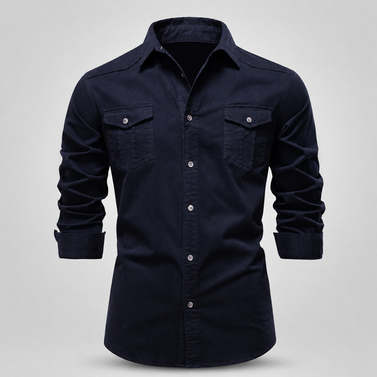 Men's Cotton Utility Field Shirt – front view | Hensley London
