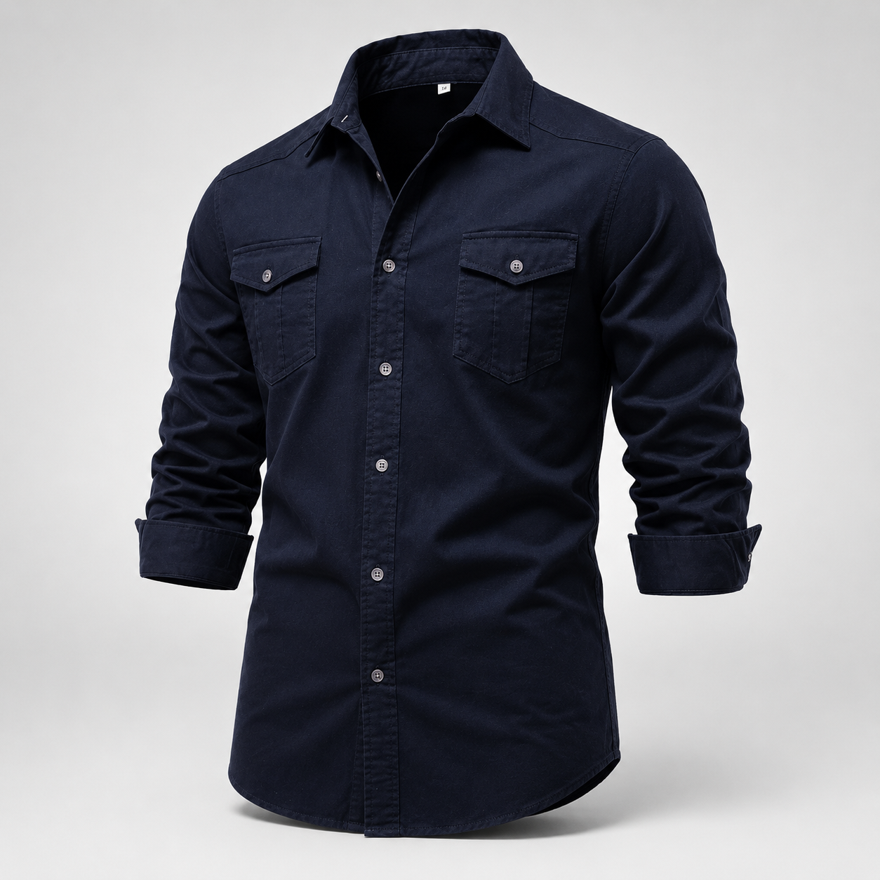 Men's Cotton Utility Field Shirt – angled view | Hensley London