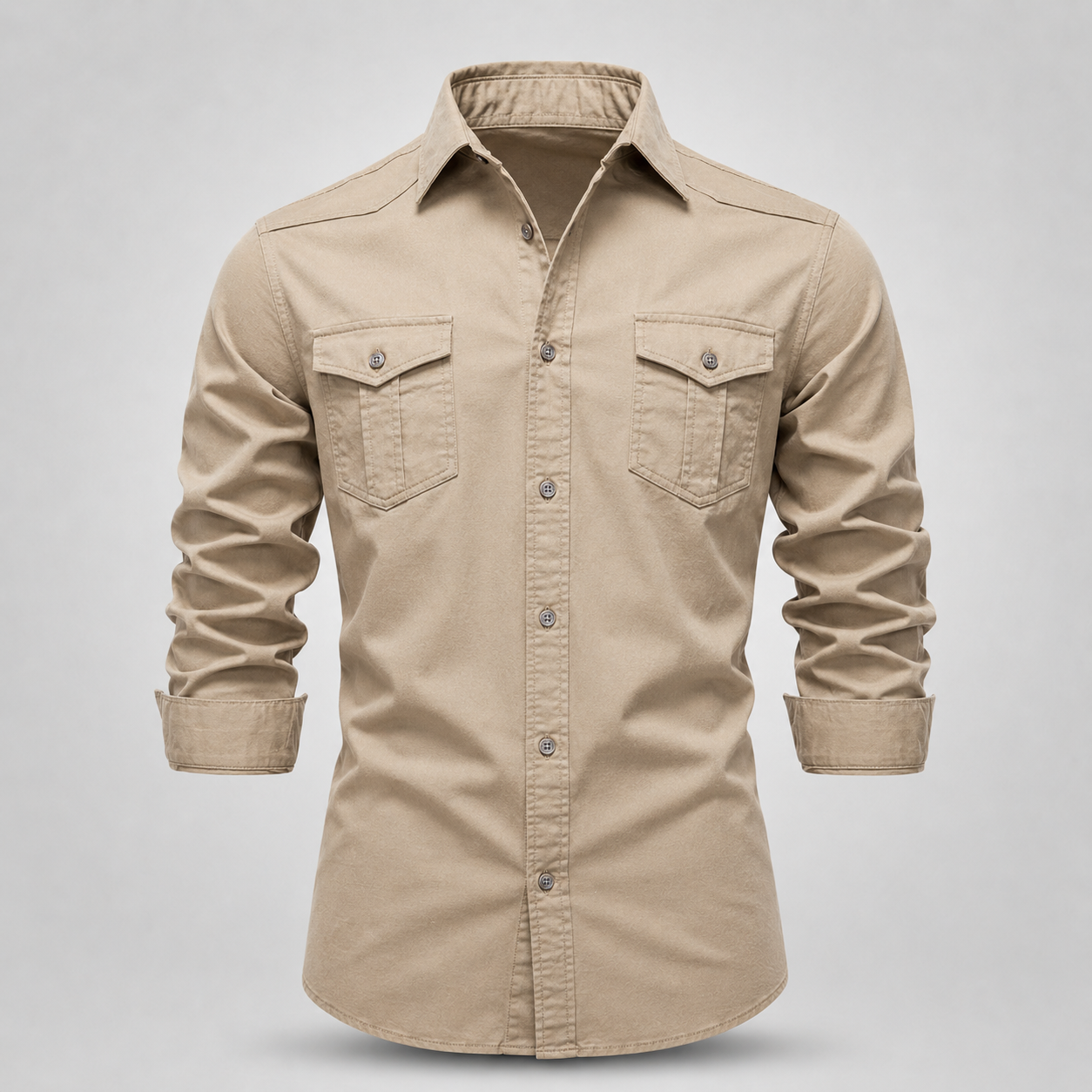 Men's Cotton Utility Field Shirt – fabric detail | Hensley London