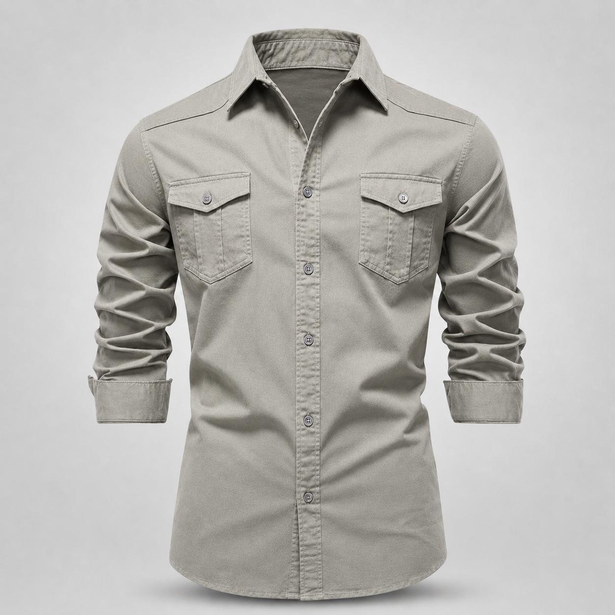 Men's Cotton Utility Field Shirt – close-up view | Hensley London