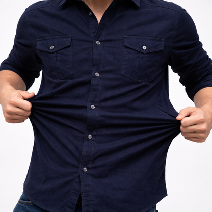 Men's Cotton Utility Field Shirt – full view | Hensley London