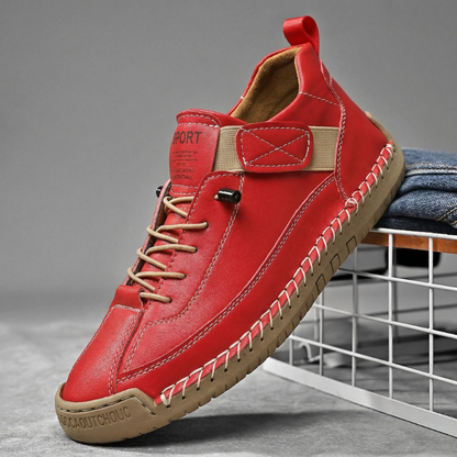 Men's Leather Low-Top Sneakers – product view | Hensley London