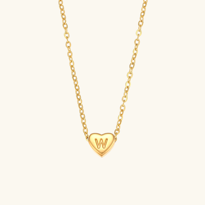 Heart Initial Necklace in Waterproof 18k Gold – Personalized Jewelry for Women, Hypoallergenic and Lightweight, 17 Inches 11