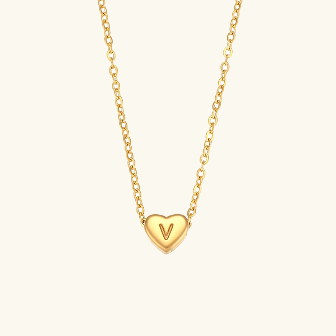 Heart Initial Necklace in Waterproof 18k Gold – Personalized Jewelry for Women, Hypoallergenic and Lightweight, 17 Inches 12