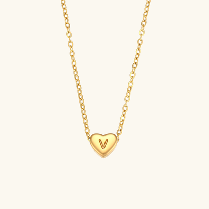Heart Initial Necklace in Waterproof 18k Gold – Personalized Jewelry for Women, Hypoallergenic and Lightweight, 17 Inches 12