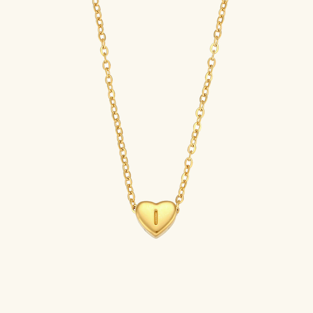 Heart Initial Necklace in Waterproof 18k Gold – Personalized Jewelry for Women, Hypoallergenic and Lightweight, 17 Inches 13