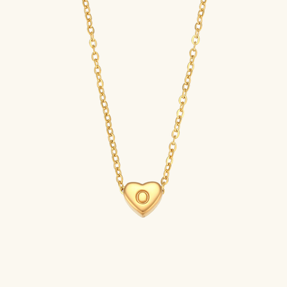 Heart Initial Necklace in Waterproof 18k Gold – Personalized Jewelry for Women, Hypoallergenic and Lightweight, 17 Inches 14