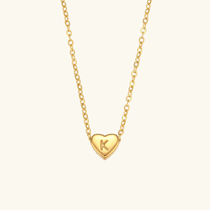 Heart Initial Necklace in Waterproof 18k Gold – Personalized Jewelry for Women, Hypoallergenic and Lightweight, 17 Inches 22