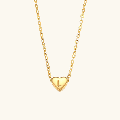 Heart Initial Necklace in Waterproof 18k Gold – Personalized Jewelry for Women, Hypoallergenic and Lightweight, 17 Inches 25