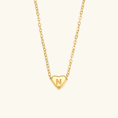 Heart Initial Necklace in Waterproof 18k Gold – Personalized Jewelry for Women, Hypoallergenic and Lightweight, 17 Inches 27