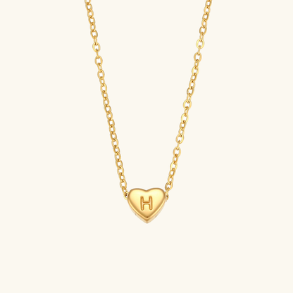 Heart Initial Necklace in Waterproof 18k Gold – Personalized Jewelry for Women, Hypoallergenic and Lightweight, 17 Inches 28