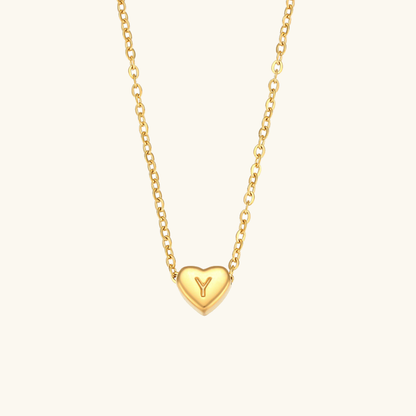 Heart Initial Necklace in Waterproof 18k Gold – Personalized Jewelry for Women, Hypoallergenic and Lightweight, 17 Inches 29