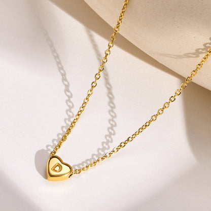Heart Initial Necklace in Waterproof 18k Gold – Personalized Jewelry for Women, Hypoallergenic and Lightweight, 17 Inches 4