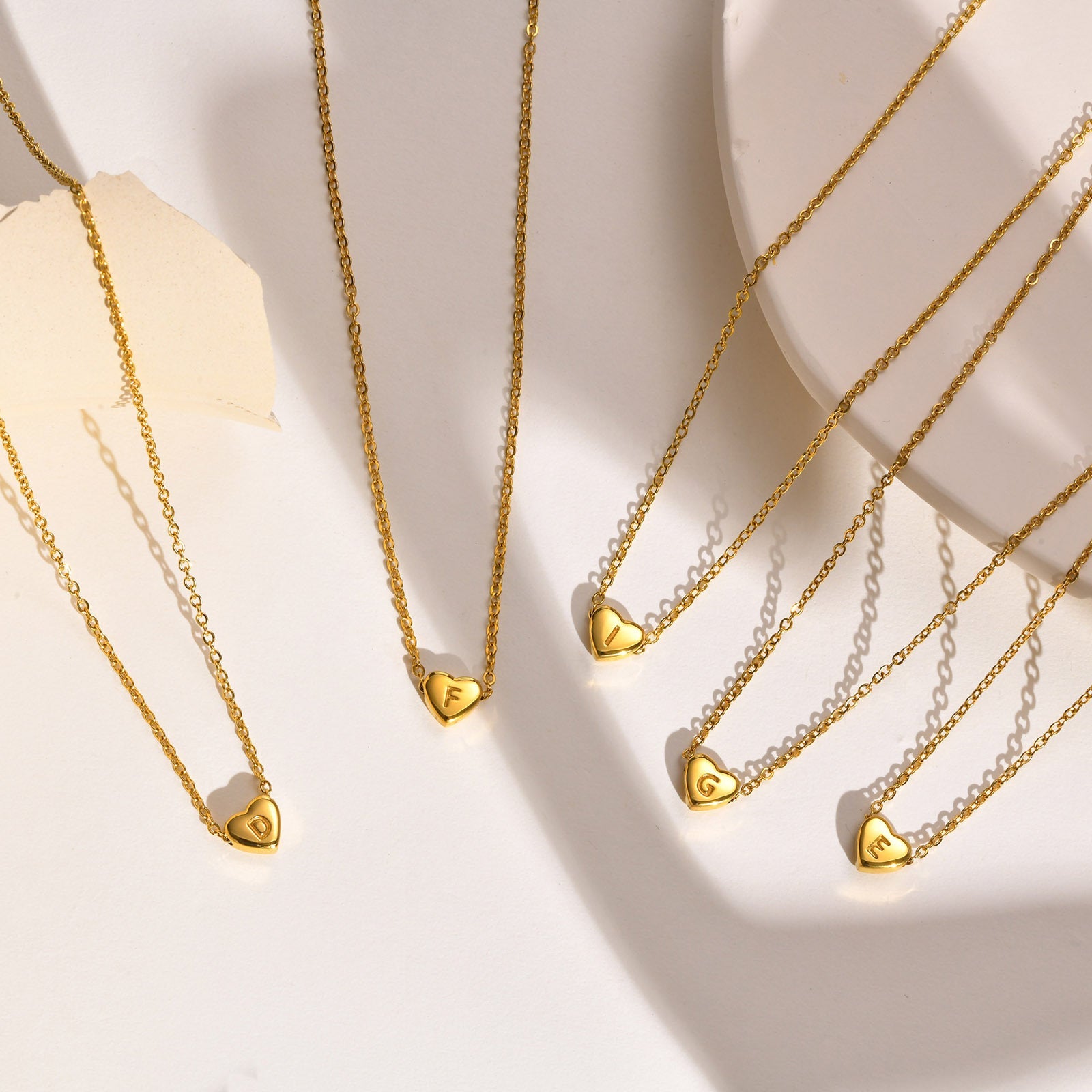 Heart Initial Necklace in Waterproof 18k Gold – Personalized Jewelry for Women, Hypoallergenic and Lightweight, 17 Inches 5