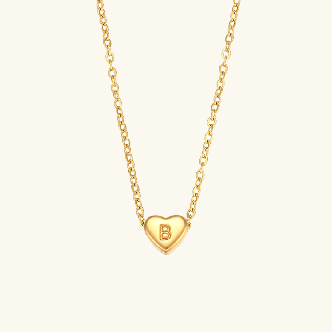Heart Initial Necklace in Waterproof 18k Gold – Personalized Jewelry for Women, Hypoallergenic and Lightweight, 17 Inches 6